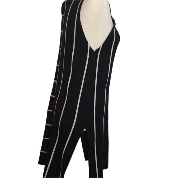 Topshop Women's Size 8 (UK 12) Black & White Striped Sleeveless Knit Dress - Picture 3 of 6
